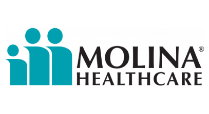 Molina Healthcare logo with a blue icon and black text.